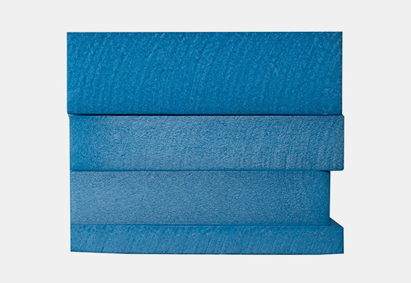 Blue XPS foam board panels for exterior wall insulation and energy saving buildings