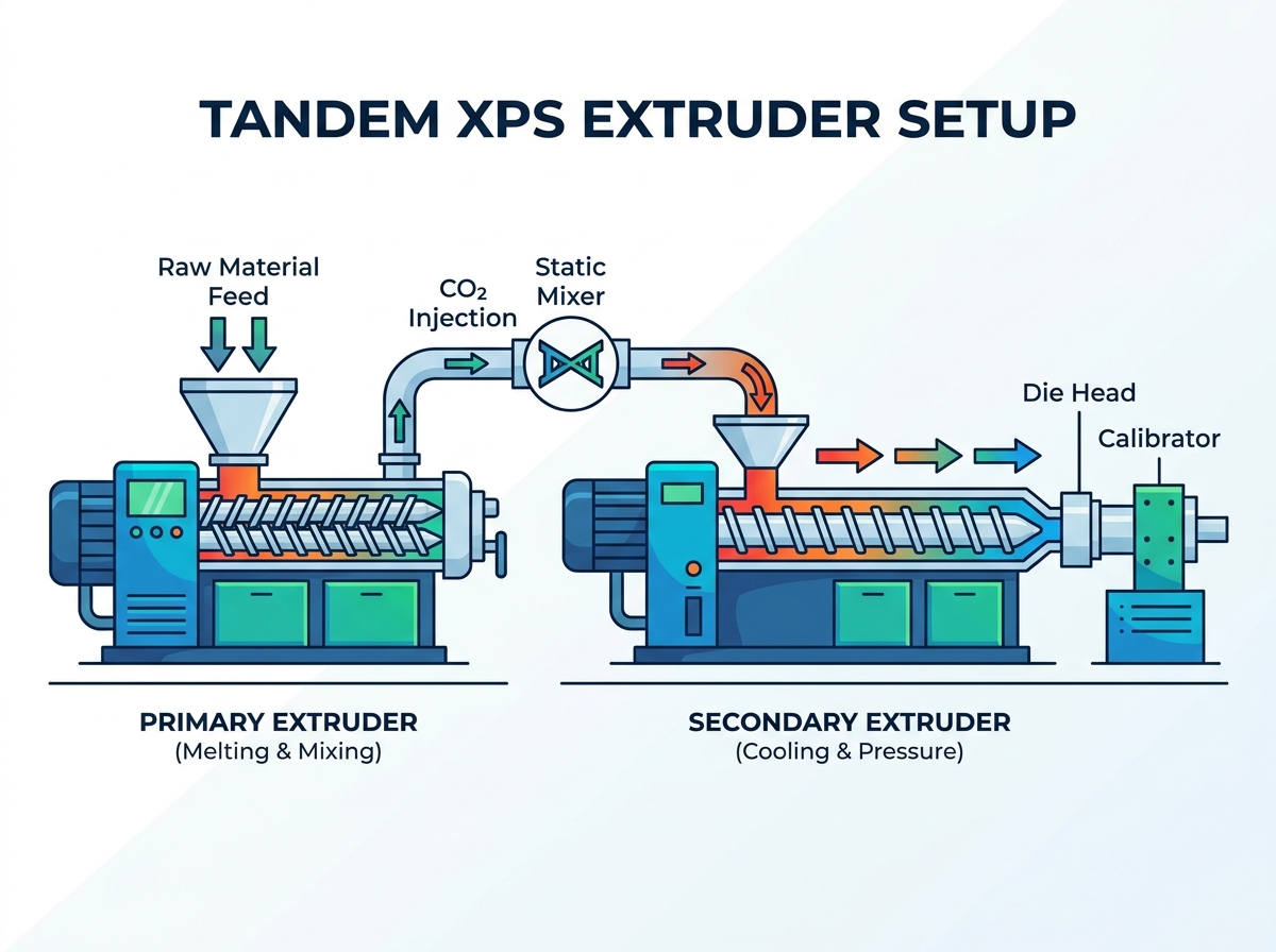 XPS extrusion line equipment configuration